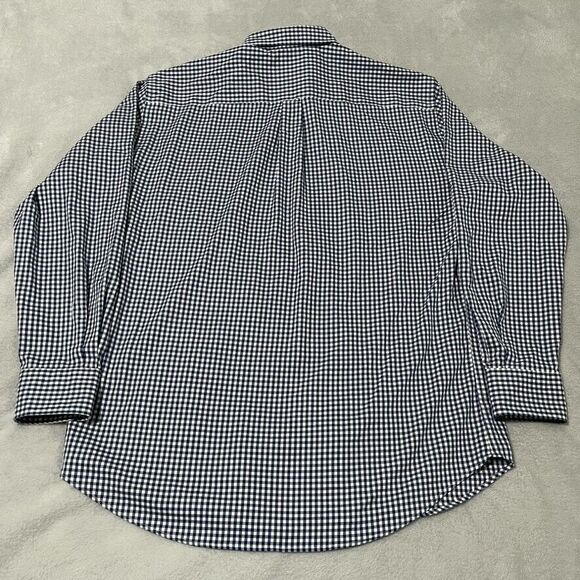 Peter Millar Shirt Mens XL Blue Check Nanoluxe EasyCare Long Sleeve Button Down - Picture 5 of 8